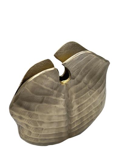 Design Blumenvase in Goldoptik aus Nickel L