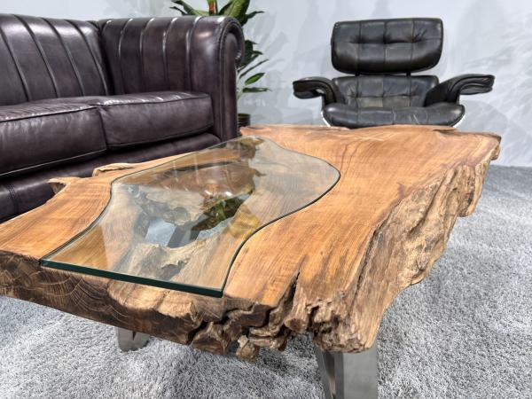 Designtisch/Couchtisch "Lakeside" aus recyceltem Holz 123 cm