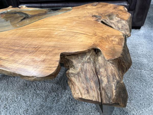 Designtisch/Couchtisch "Lakeside" aus recyceltem Holz 123 cm