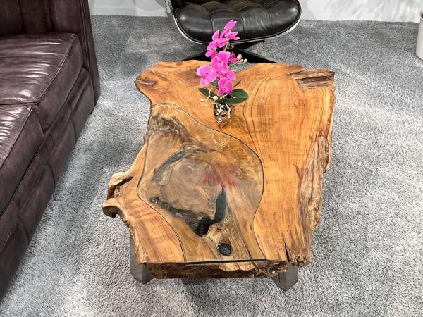 Designtisch/Couchtisch "Lakeside" aus recyceltem Holz 123 cm