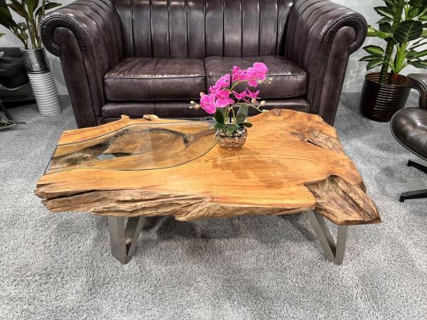 Designtisch/Couchtisch "Lakeside" aus recyceltem Holz 123 cm