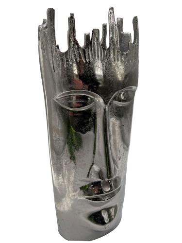 Edle Blumenvase "Gesicht" aus Nickel