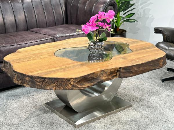 Außergewöhnlicher Couchtisch Fusion aus Holz