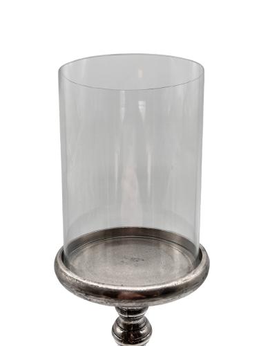Einzigartiger Kerzenständer aus Nickel mit Glas
