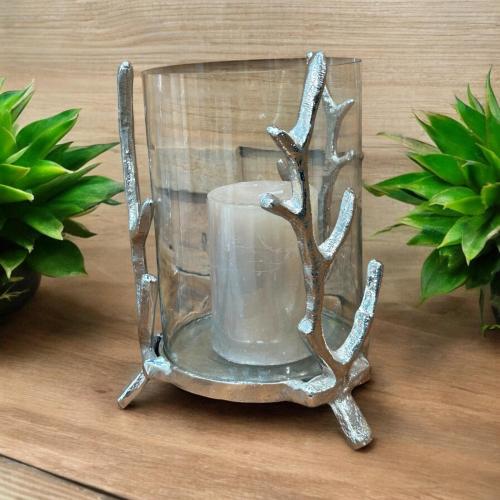 Exklusive Vase aus Glas mit Metall Emilia