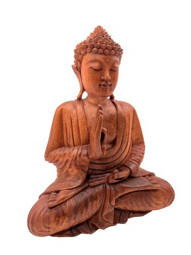 Handgeschnitzte Deko-Figur Meditierender Buddha