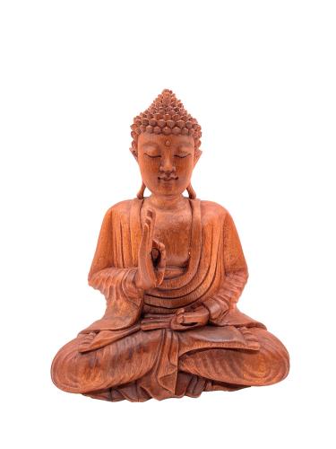 Handgeschnitzte Deko-Figur Meditierender Buddha