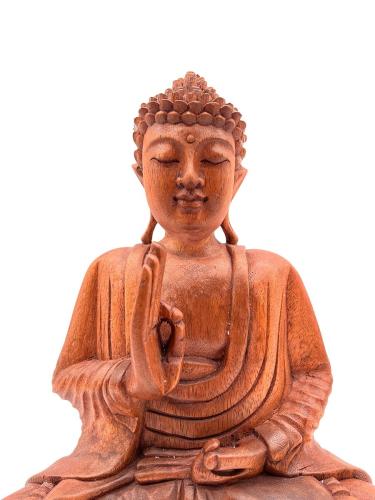 Handgeschnitzte Deko-Figur Meditierender Buddha