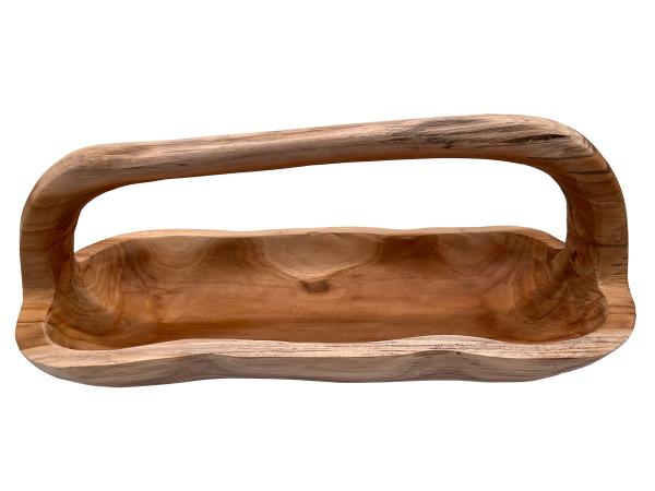Handgeschnitzte Dekoration aus Holz Tischschale mit Griff