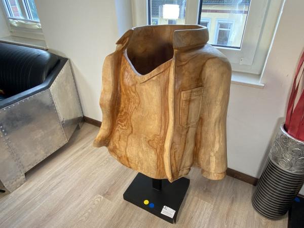 Holzskulptur Raumtrenner Teakholz