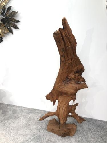 Holzskulptur Raumtrenner Teakholz