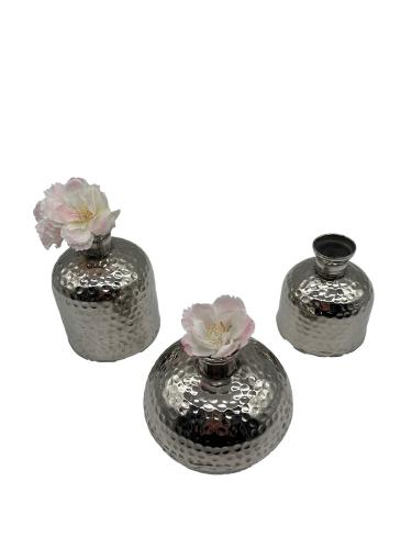 Kleines Blumenvasen-Set aus Nickel