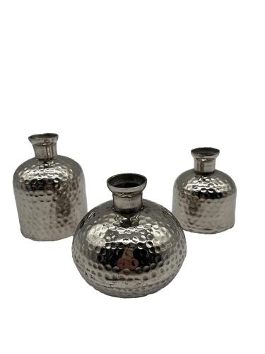 Kleines Blumenvasen-Set aus Nickel