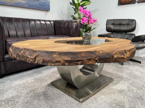 Massivholz Couchtisch Fusion aus Holz