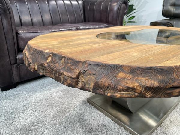 Massivholz Couchtisch Fusion aus Holz