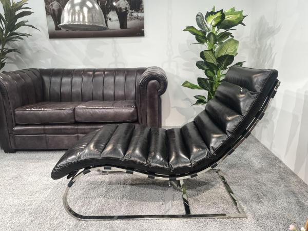Eames Lounge Chair Replica schwarz silber