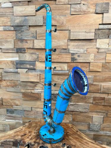 Skulptur Saxophone aus recyceltem Metall