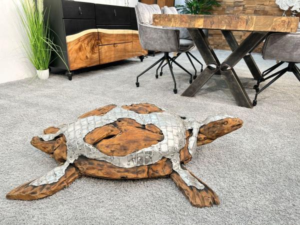 Außergewöhnliche Holzskulptur „Schildkröte“ aus Holz