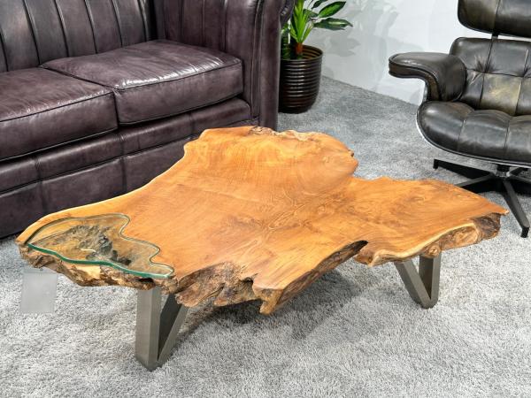 Designtisch/Couchtisch "Lakeside" aus recyceltem Holz 123 cm