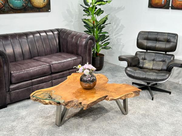 Designtisch/Couchtisch "Lakeside" aus recyceltem Holz 123 cm