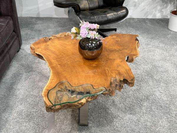 Designtisch/Couchtisch "Lakeside" aus recyceltem Holz 123 cm