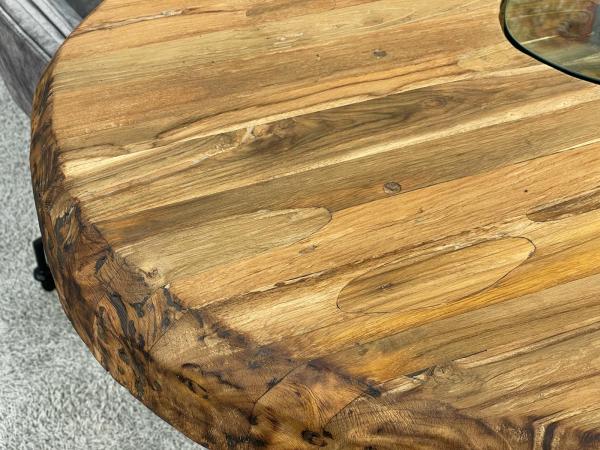 Esszimmertisch oval massiv Holz Sky Island Indutriedesign