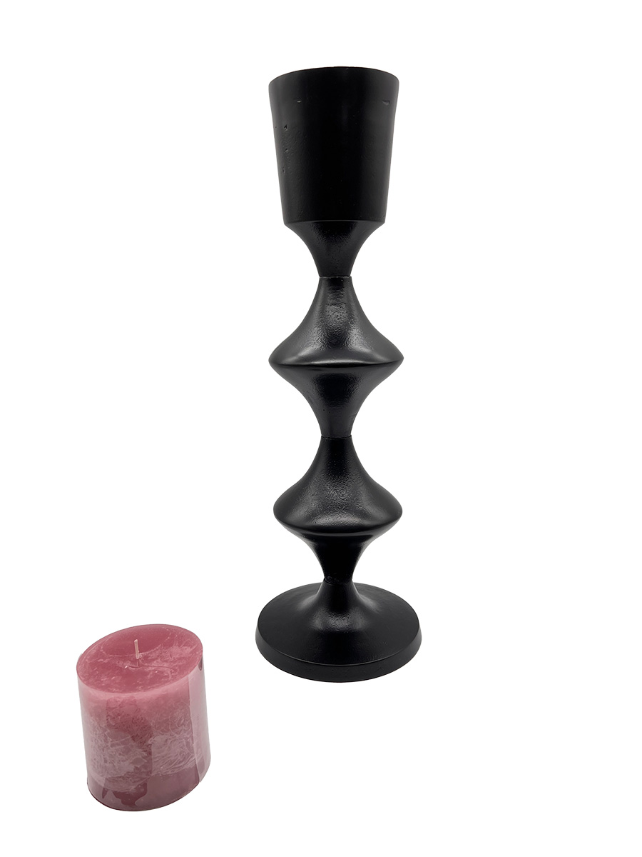 :: beschichtet Design TISCHONKEL aus schwarz Kerzenständer DER Nickel