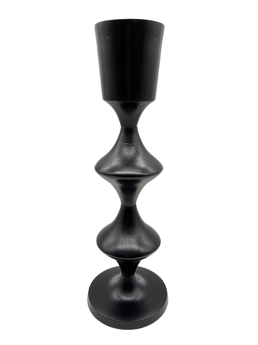 DER TISCHONKEL :: Design aus schwarz Kerzenständer Nickel beschichtet