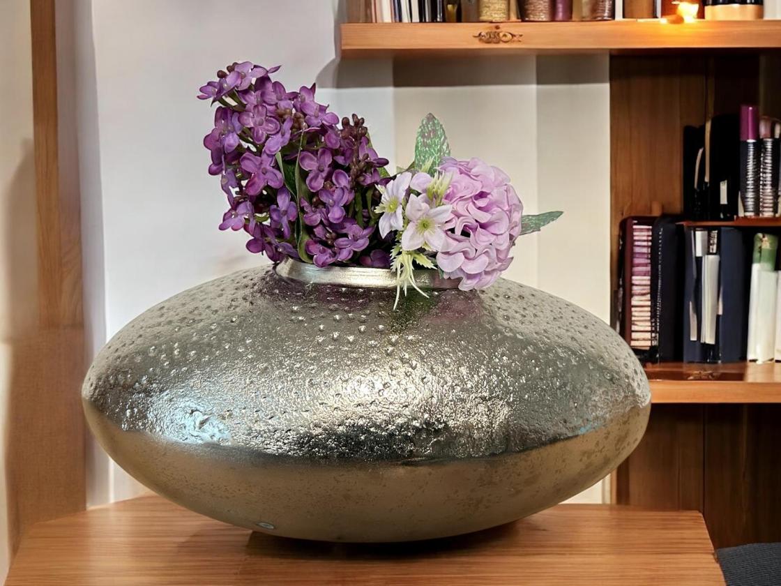 Blumenvase Dekovase Metall silber