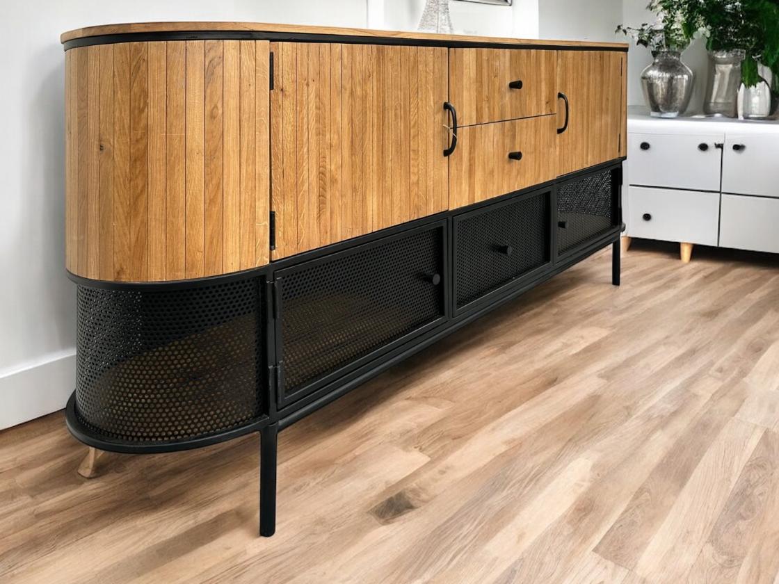 Breites-Sideboard aus Eiche Manhattan