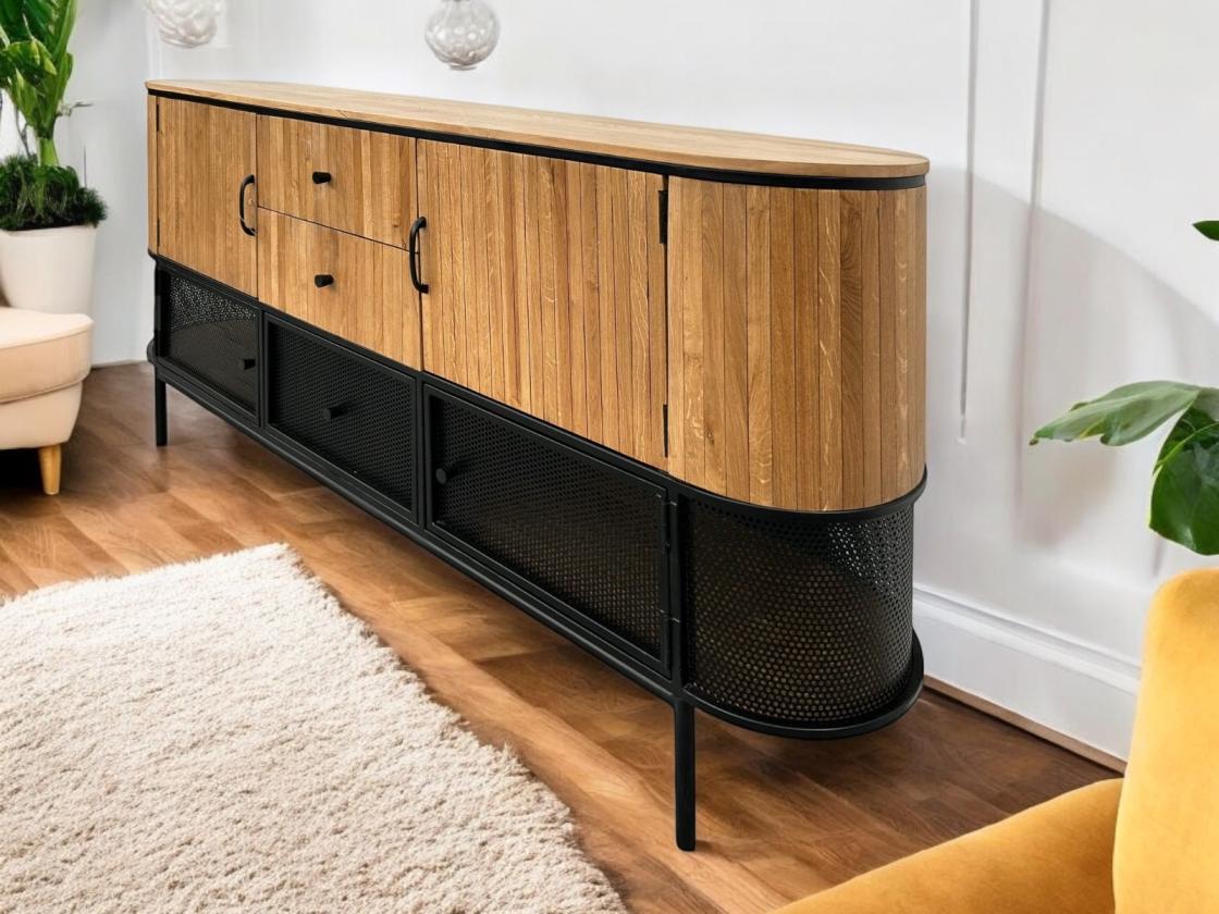 Breites-Sideboard aus Eiche Manhattan