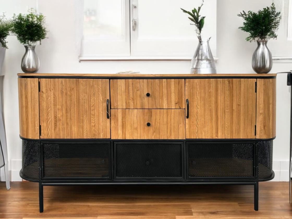 Breites-Sideboard aus Eiche Manhattan