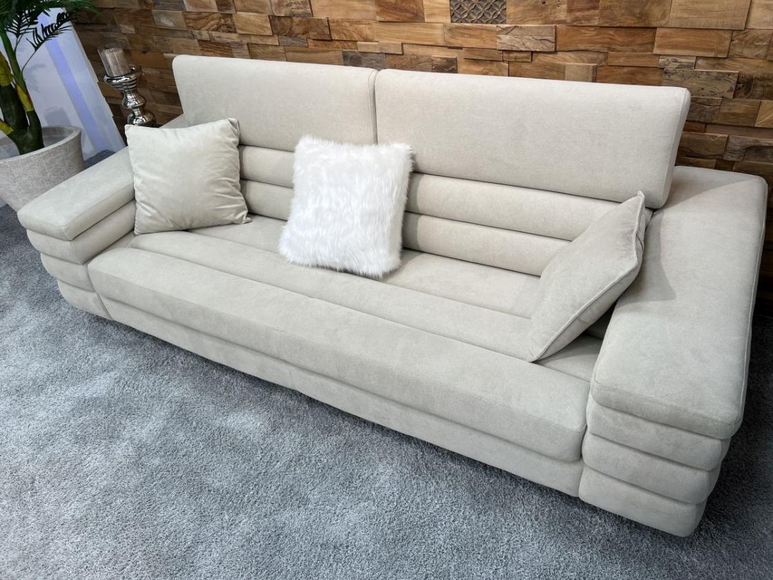 Couch Essence white, 3-Sitzer aus Mikrofaser
