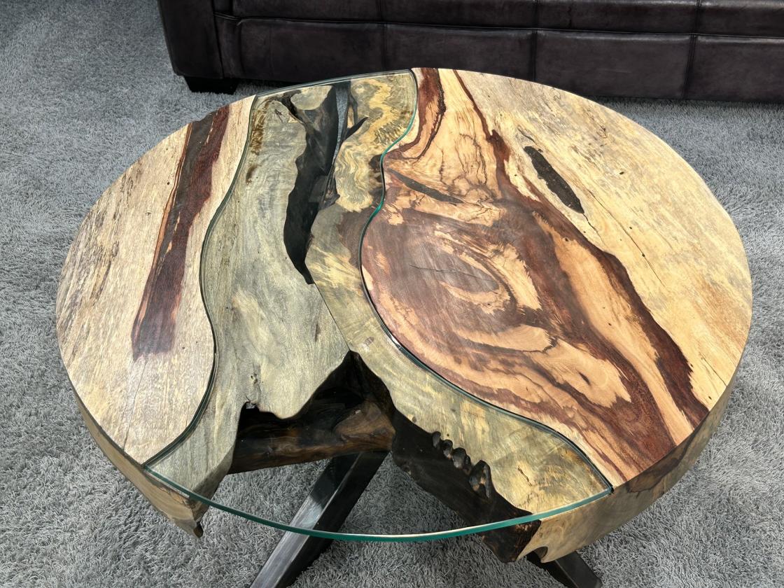 Couchtisch rund aus Holz Eternia Tamarind