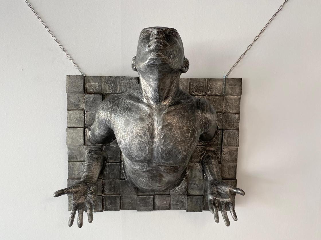 Skulptur / Dekofigur  "Expression" ca. 79 x 80 x 50  cm aus Aluminium