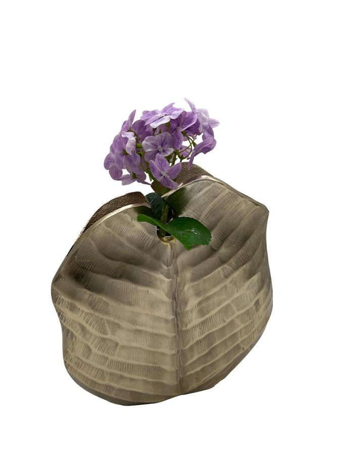 Design Blumenvase in Goldoptik aus Nickel L