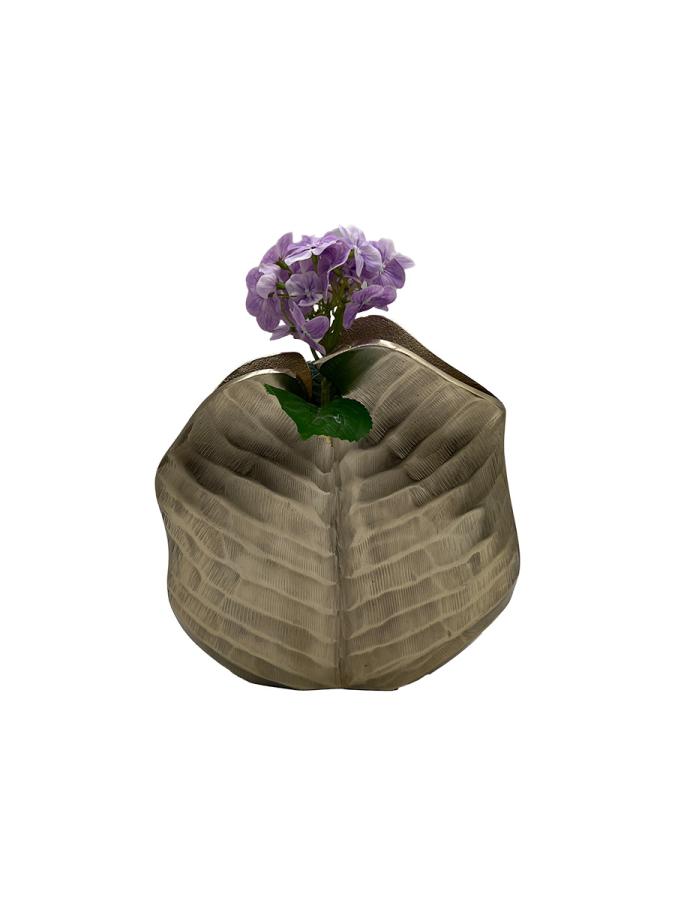 Design Blumenvase in Goldoptik aus Nickel L