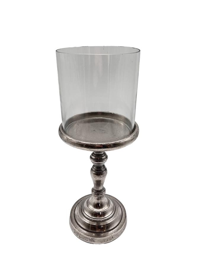 Design Kerzenständer aus Nickel mit Glas