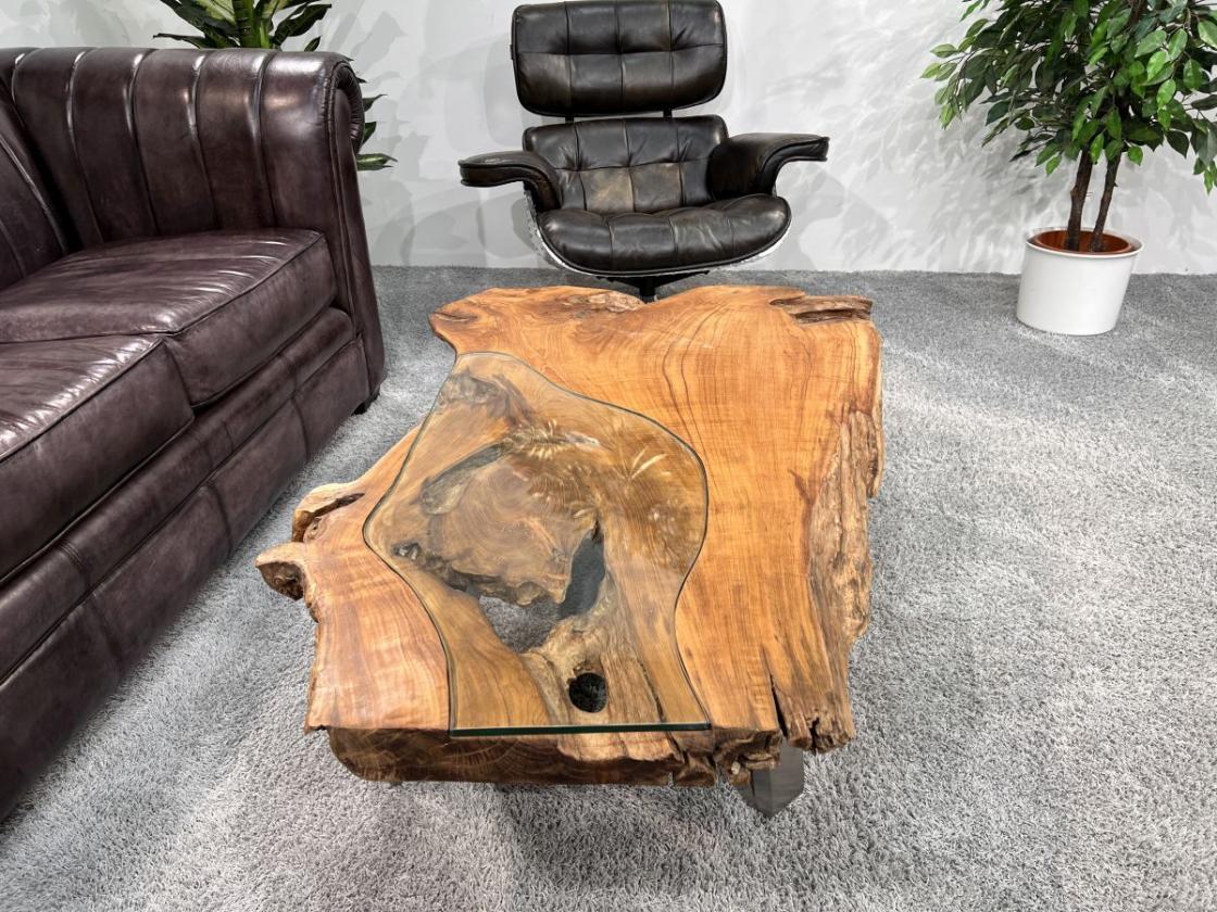 Designtisch/Couchtisch "Lakeside" aus recyceltem Holz 123 cm