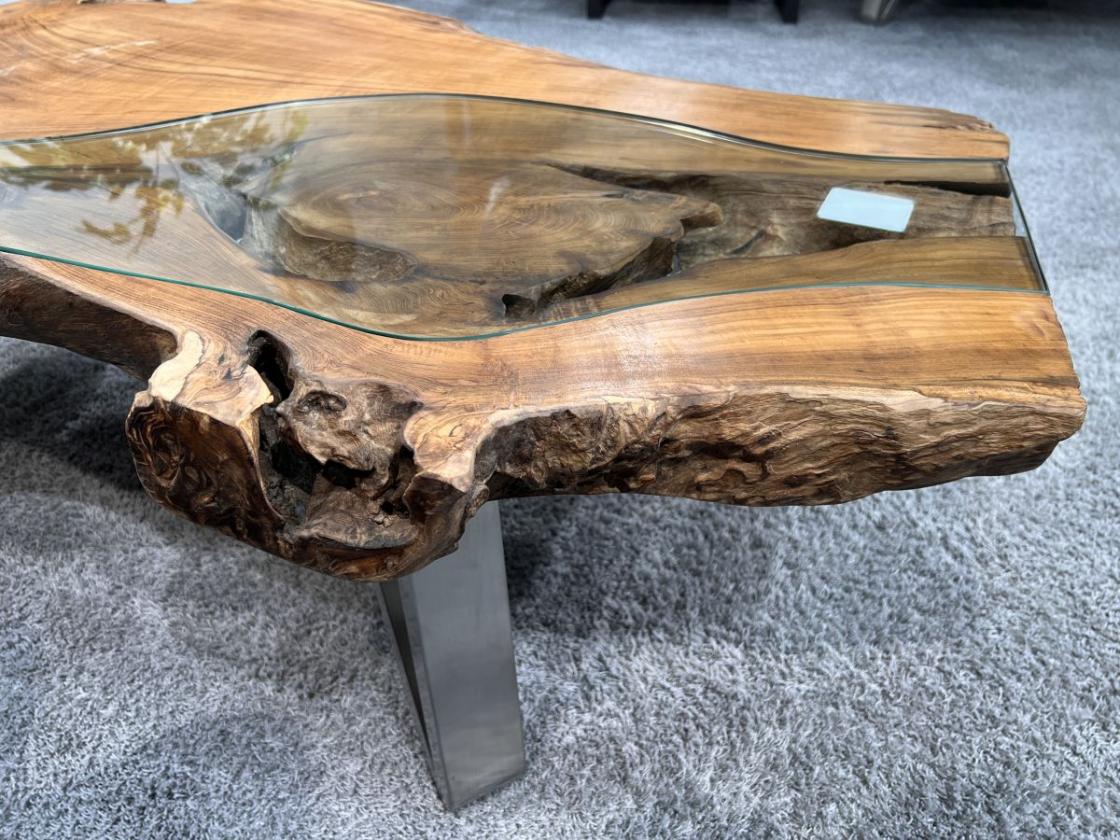 Designtisch/Couchtisch "Lakeside" aus recyceltem Holz 123 cm