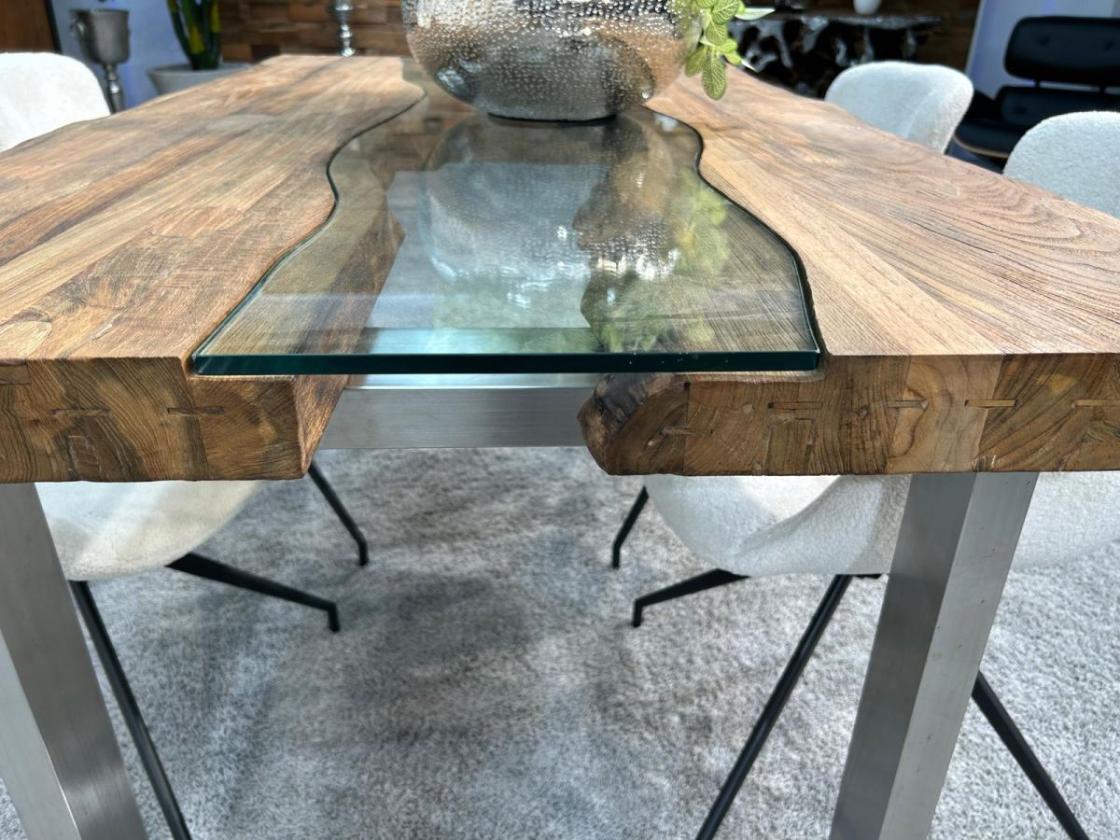 Designtisch/Esstisch aus recyceltem Teakholz "Old Elements" 160 cm