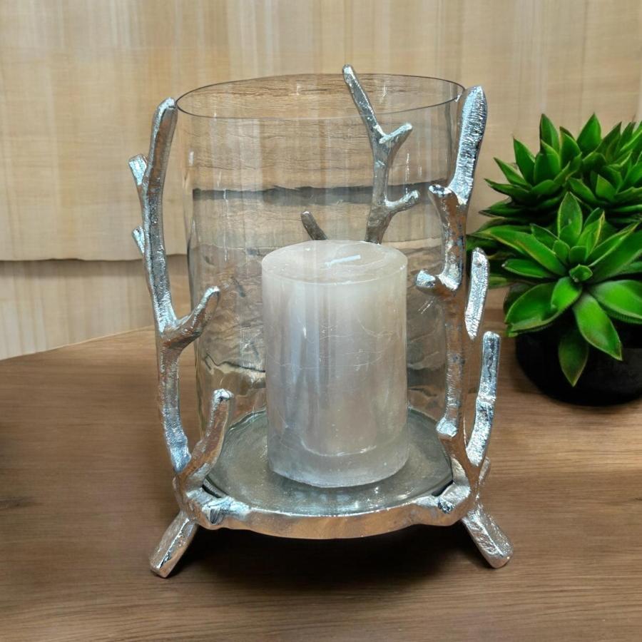 Exklusive Vase aus Glas mit Metall Emilia