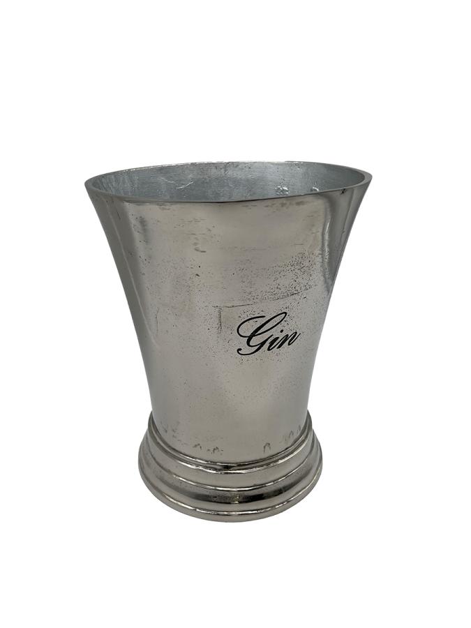 Gin Flaschenkühler aus Nickel ca. Ø21 x H26 cm