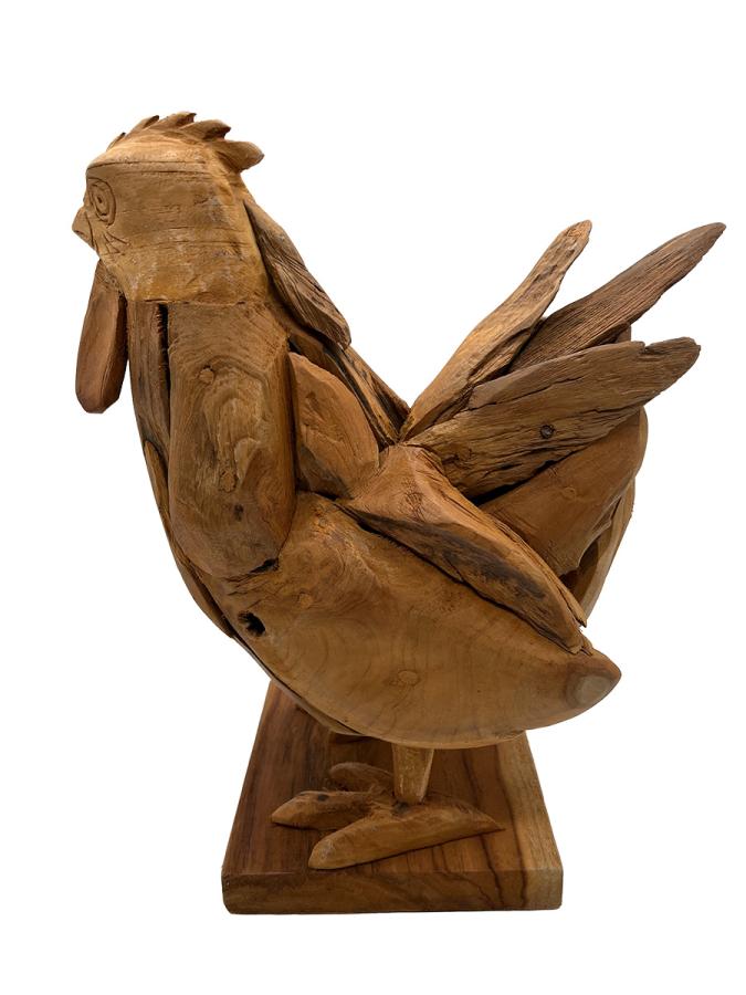 Handgeschnitzte Holzskulptur Huhn