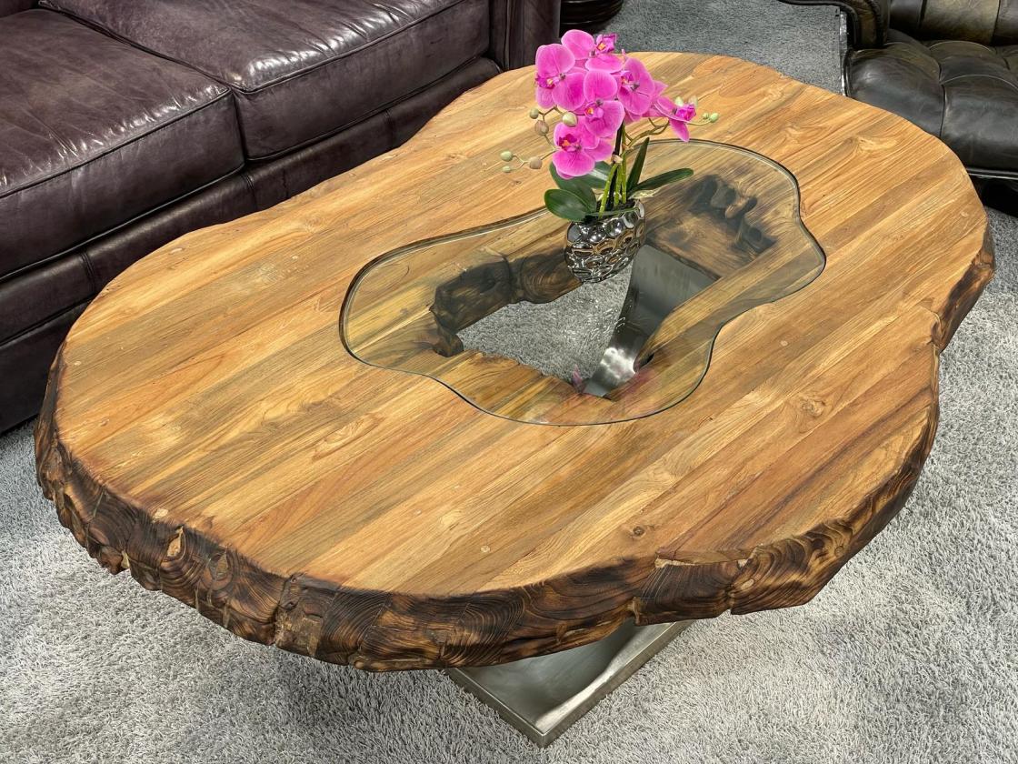 Massivholz Couchtisch Fusion aus Holz