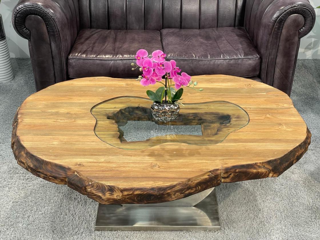 Massivholz Couchtisch Fusion aus Holz