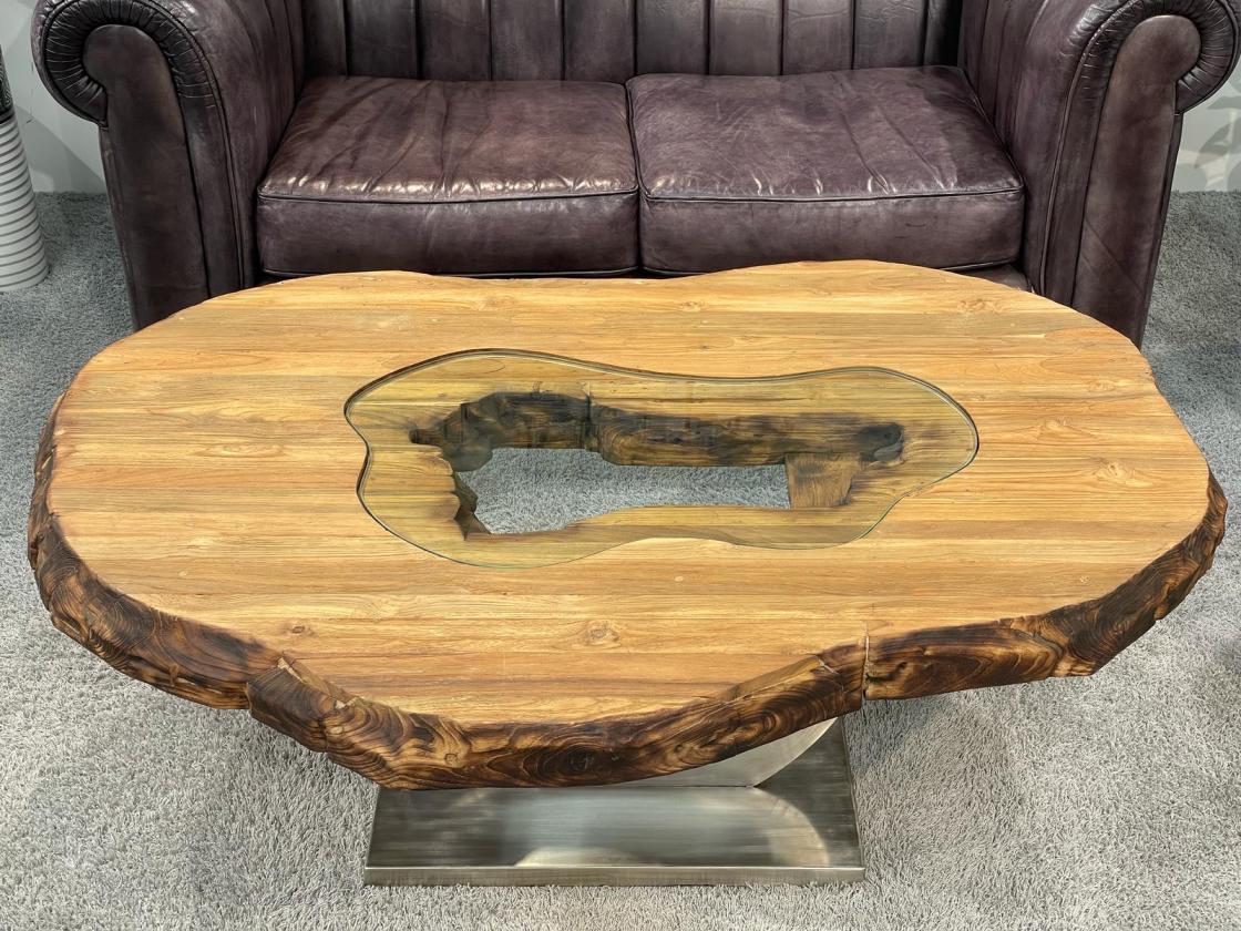 Massivholz Couchtisch Fusion aus Holz