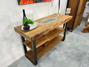 Sideboard Anrichte im Naturdesign "Venom" ca. 140 x 50 x 82 cm mit Rohstahlgestell