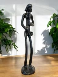 Figur "MUSIKANT MIT KLARINETTE", Höhe 26 cm, Aluminium mit Bronze-Finish