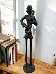 Figur "MUSIKANT MIT VIOLINE", Höhe 25 cm, Aluminium mit Bronze-Finish